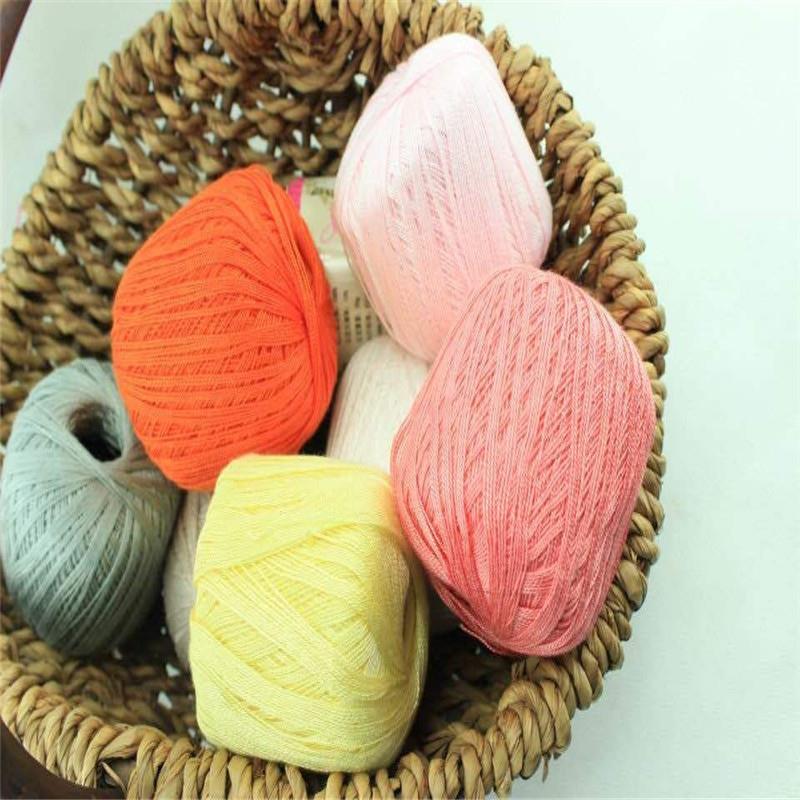 夏季8号蕾丝线丝光线钩针线钩编毛线夏季冰丝毛线一件起批