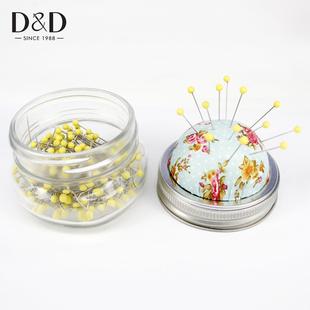 针瓶针插包玻璃瓶 塑头针线盒套装 波点200pcs定位针含针插玻璃瓶