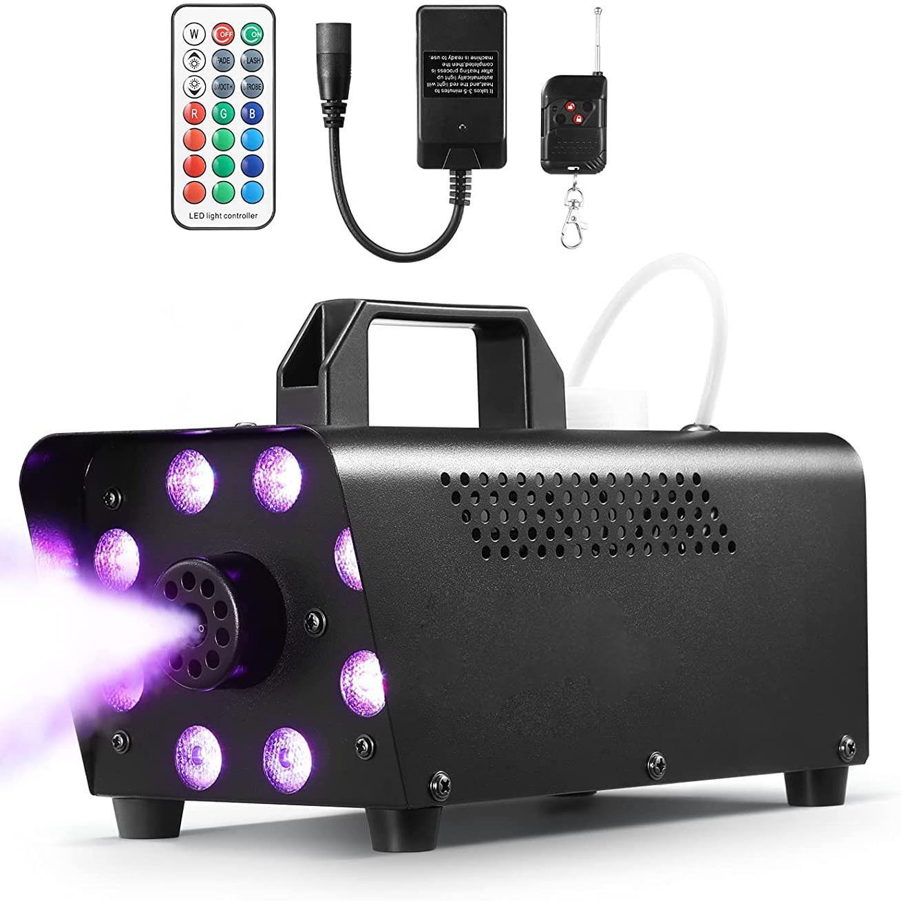 新款八颗灯LED500W烟雾机可调色烟机万圣节包房酒吧烟机舞台灯光