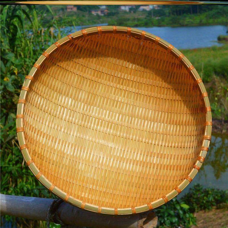 竹编晒盘竹筐晒干货农家纯手工竹制品茶叶簸箕竹筛子家用晾晒