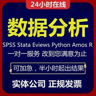 python代编程spss数据分析stata实证eviews统计amos问卷meta分析R