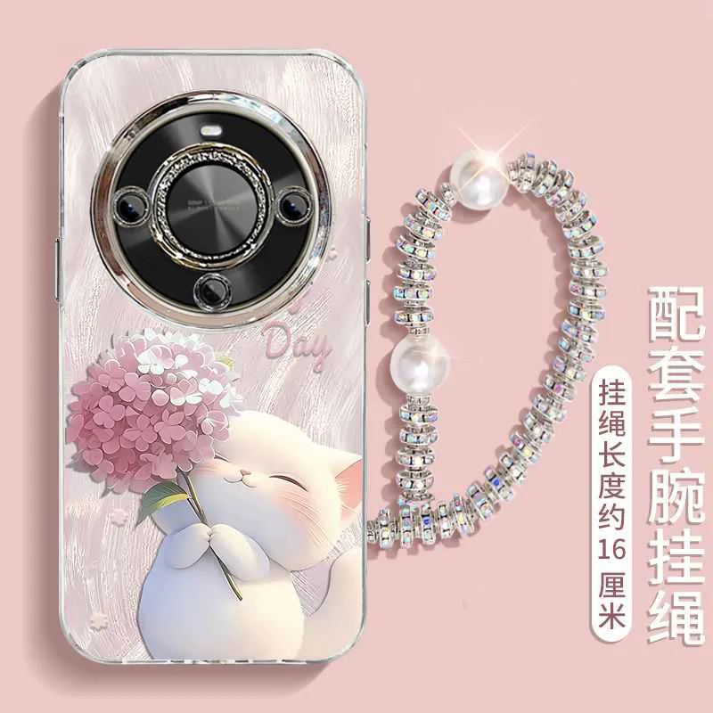 适用于华为麦芒30手机壳TYH641M新款huawei全包防摔卡通猫咪绣球花精孔羽纱女款透明硅胶手机壳保护套