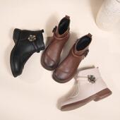 短靴女大码 妈妈棉鞋 2024冬新款 加绒加厚中老年防滑雪地靴软底软面