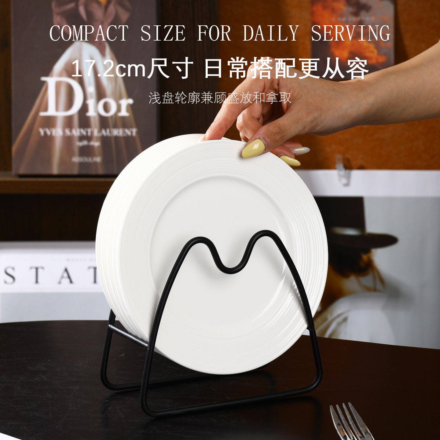 高档骨碟吐骨碟高级感家用食品级高端新款陶瓷小碟餐桌垃圾碟精致图片