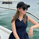 气质连衣裙简约甜美中长裙子 女士V领无袖 昆凌同款 JENDES夏季