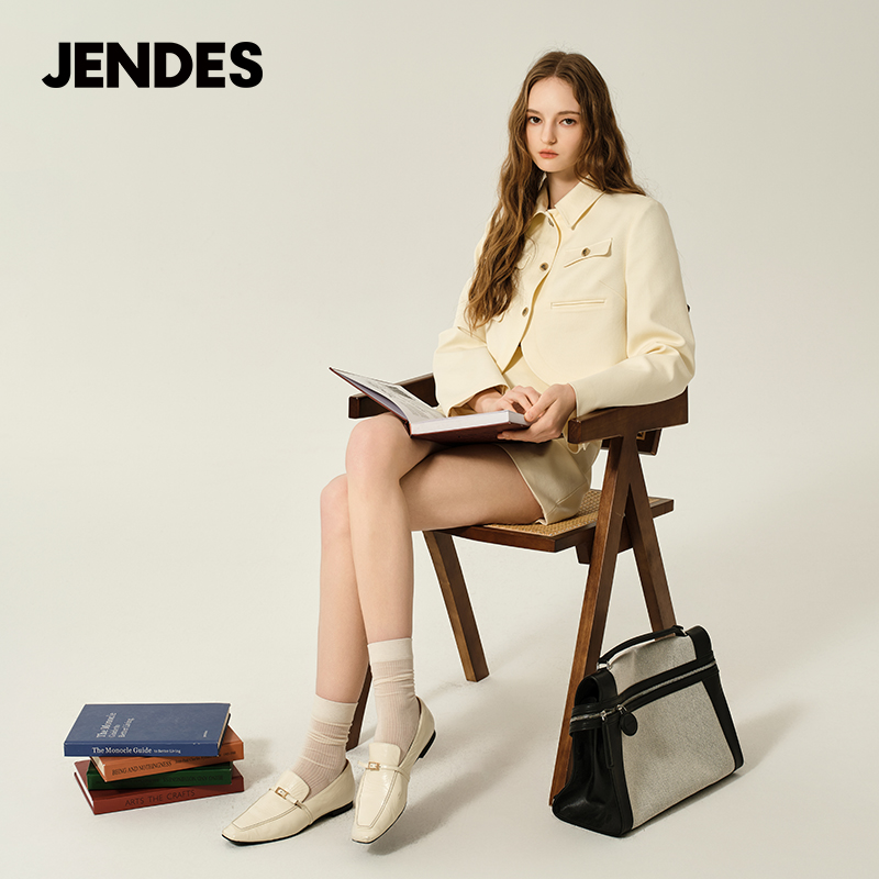 JENDES春夏新款女士轻奢甄选小西装短外套/时尚气质西装短裙半裙