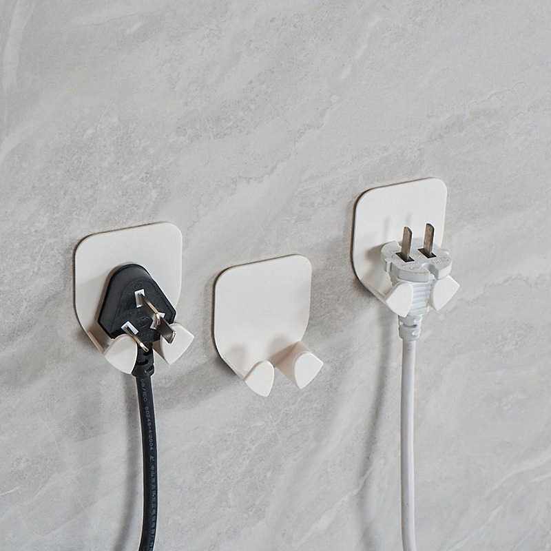 电源插头挂钩厨房电源电器插座收纳线固定创意挂架简约墙壁挂粘钩