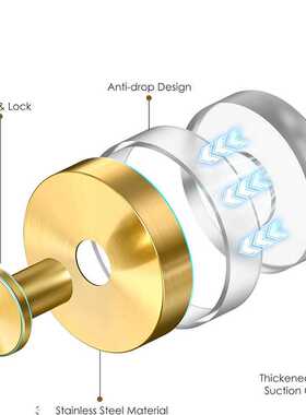 Suction Cup Hooks不锈钢吸盘挂钩免打孔厨房浴室吸盘玻璃毛巾钩