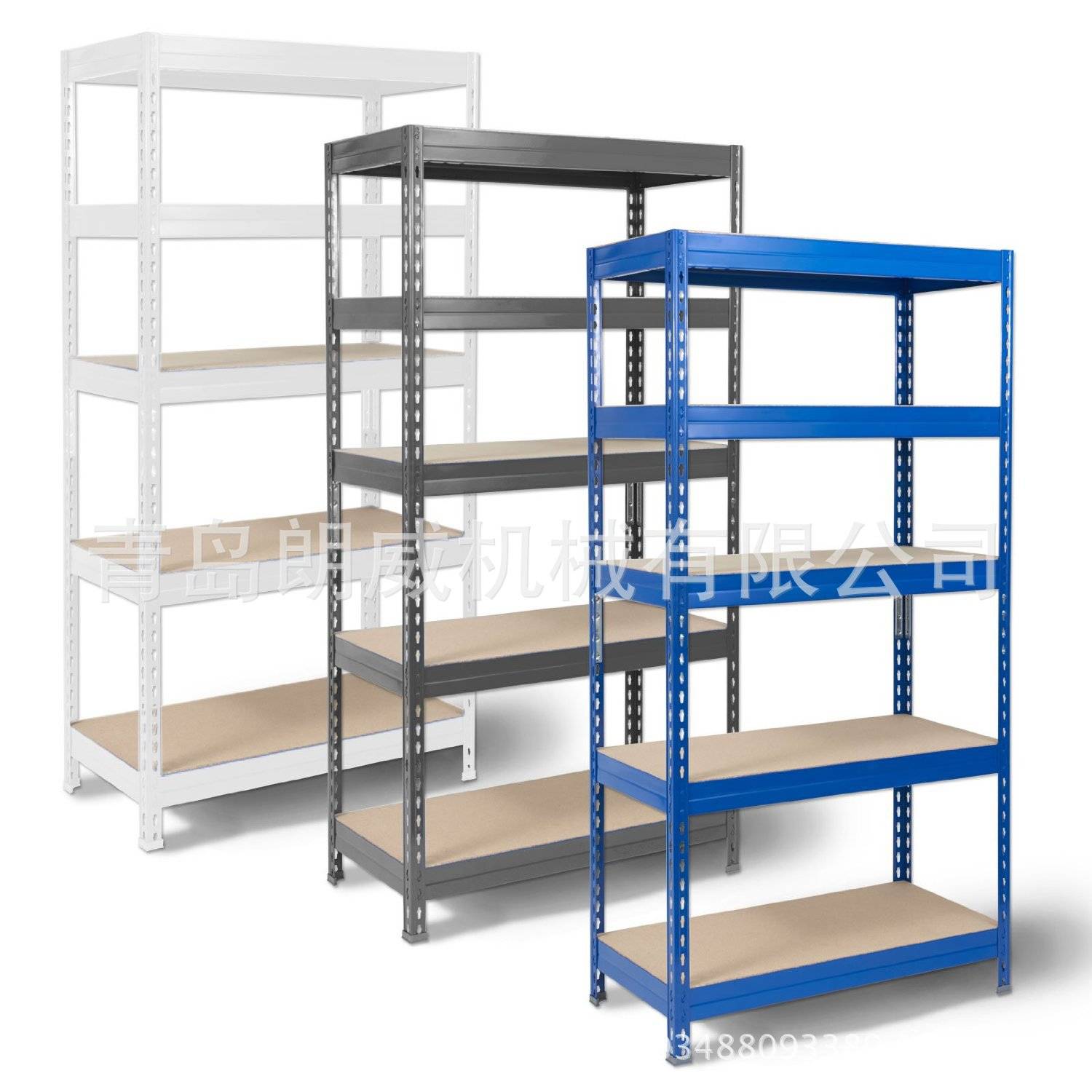 5层无螺丝MDF层板商店超市仓储货架家用车库正路收纳架书架