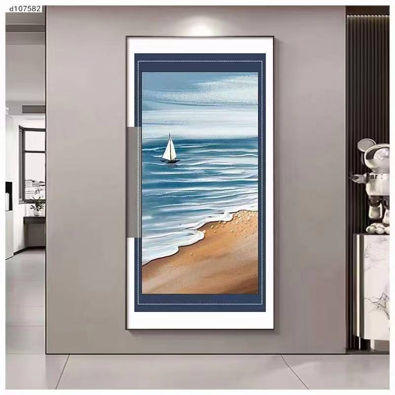 现代轻奢皮革微雕肌理画玄关装饰画入户走廊过道风景挂画立体壁画图片