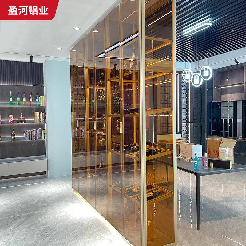 【折扣价】铝合金玻璃柜轻奢手办玩具展示柜带灯靠墙玻璃酒柜衣柜