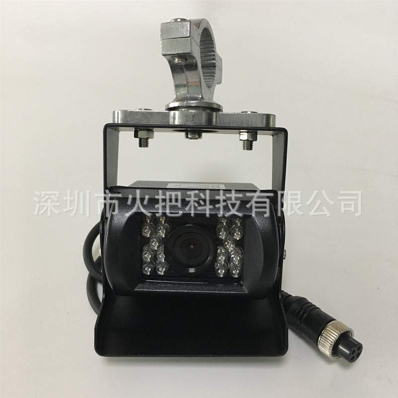 貨車大巴左側右側鏡頭倒車後視鏡固定管夾支架高清車載監控攝像機