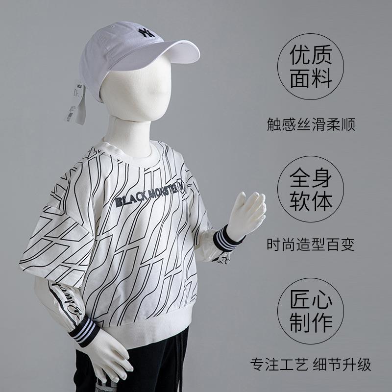 童装店儿童模特道具男女小孩橱窗半身人天假人体架子软体展示架