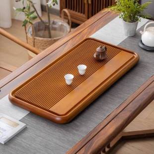 实木茶盘家用泡茶大茶台木托盘整块办公室功夫茶具带排水茶海