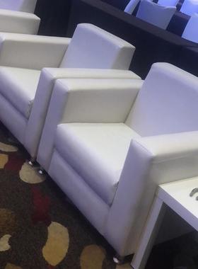 OD59厂家直销白色会议单人沙发皮会展活动商务庆典嘉宾论坛办公接