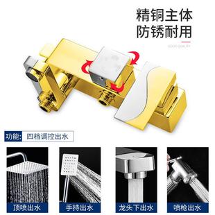 全铜淋浴花洒套家用装 双控淋雨卫生间浴室多功能喷头 洗澡暗装 明装