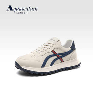 Aquascutum/雅格狮丹男鞋2026新款秋季时尚潮流轻便舒适真皮运动