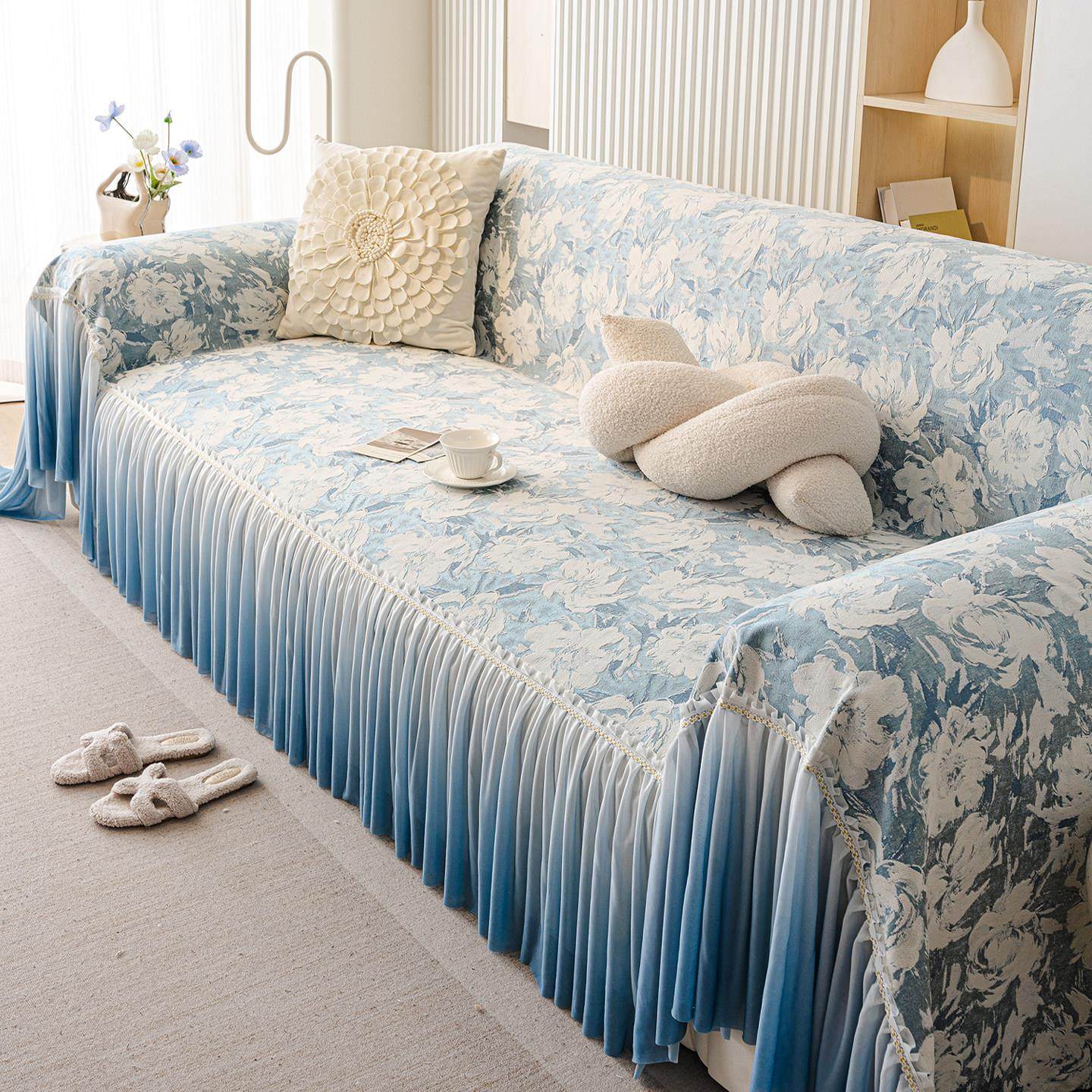 沙发盖布沙发垫四季通用2025新款覆古法式公主风蕾丝裙摆沙发巾毯,居家布艺,沙发垫,淘宝优惠券,粉丝福利购,淘宝优惠卷