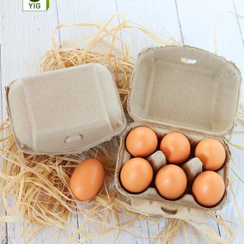 鸡蛋包装盒6/9/10/12枚免折叠开关黄色篮子打包托纸浆生物可降解