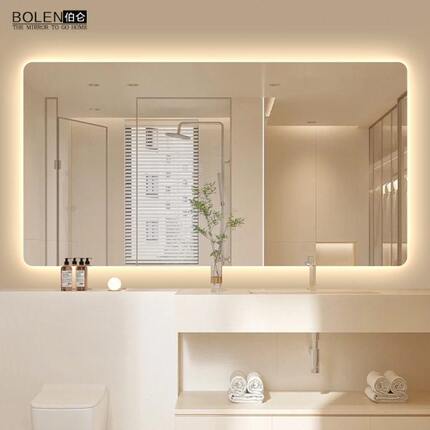 7T智能无框浴室镜背光镜卫生间镜子灯镜防雾带灯镜子装饰镜