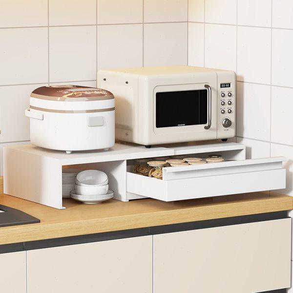 微波炉可抽拉式置物架厨房备菜托盘抽屉电饭煲托板推拉收纳台,厨房/烹饪用具,微波炉置物架,淘宝优惠券,粉丝福利购,淘宝优惠卷