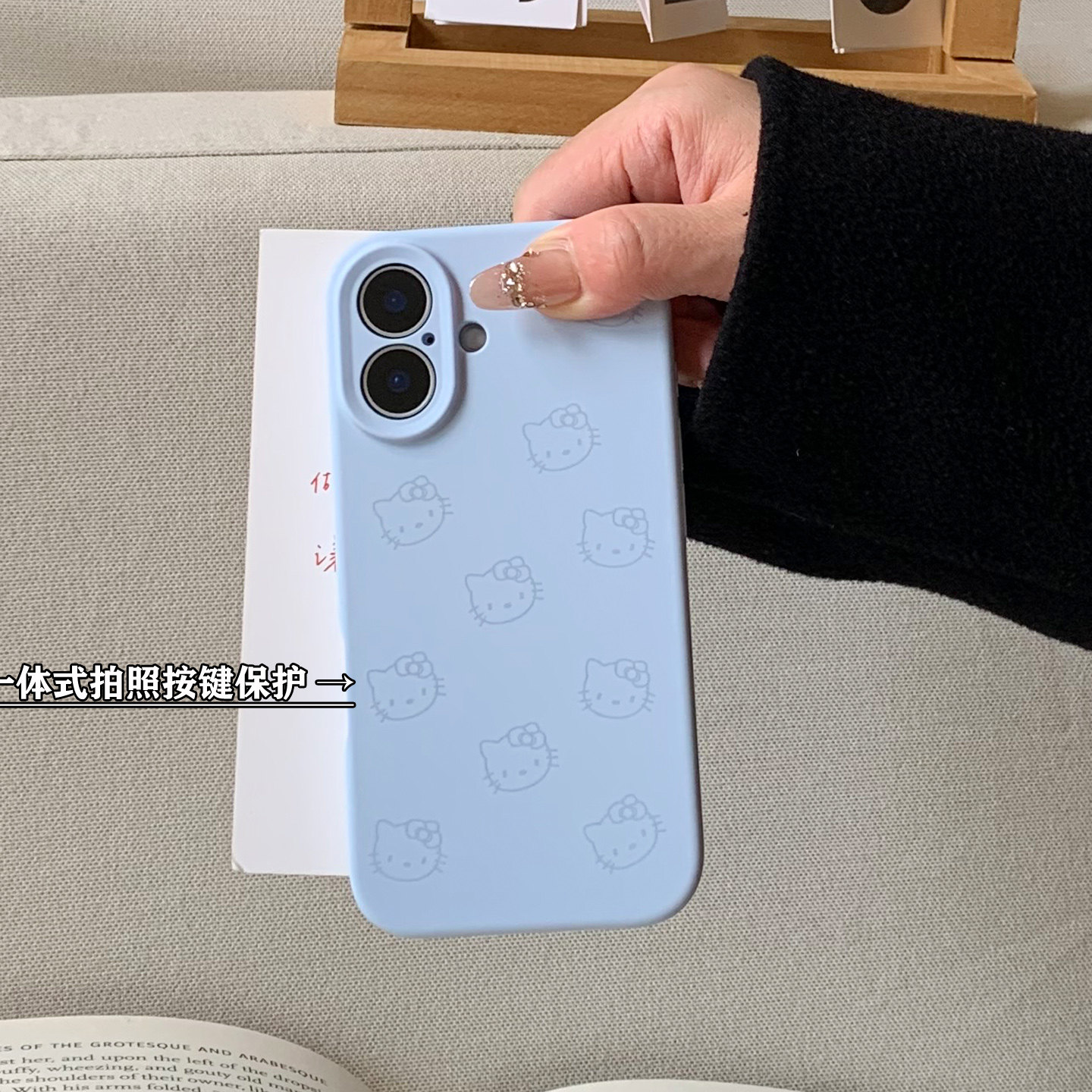 可爱KT猫头高品质厚款苹果17液态硅胶手机壳16一体式相机拍照按键全包保护15promax植绒14防摔适用iphone13软,3C数码配件,手机保护套/壳,淘宝优惠券,粉丝福利购,淘宝优惠卷