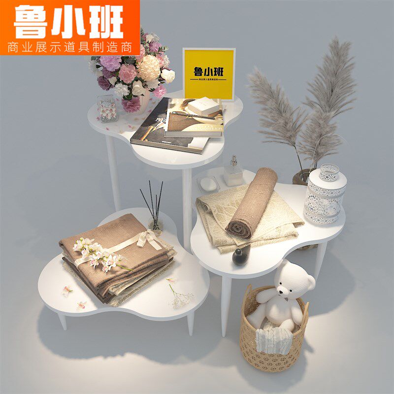 服装店中岛展示桌陈列展示架氛围布D置网红小桌女装店流水台展示
