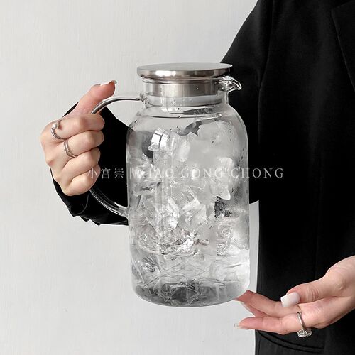 冷水壶大b容量高硼硅玻璃壶凉水壶家用客厅耐高温泡茶壶果茶壶扎
