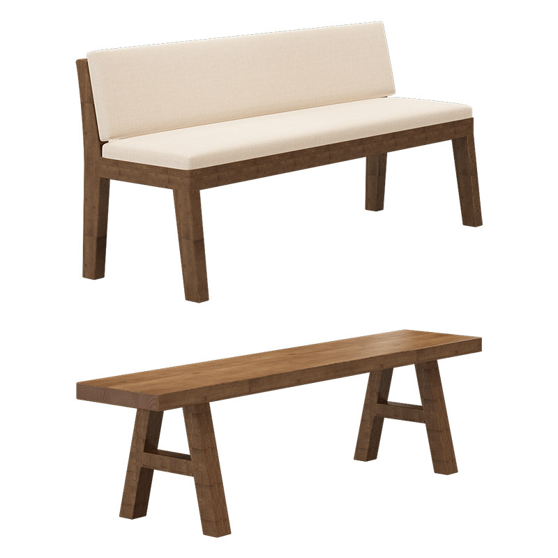 实木靠背沙发椅长椅家用s软包坐垫客厅休闲椅双人原木凳子阅读长