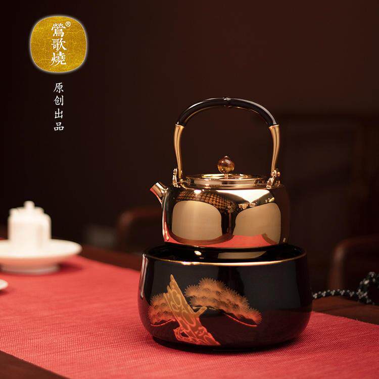 莺歌烧电陶炉静音茶炉智能遥控家用烧水套装银壶铁壶陶壶煮茶器具