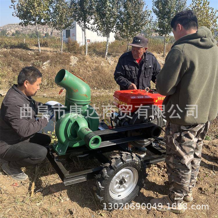 工地抽水排水流量1000吨柴油水泵柴油拖车6寸8寸泵防汛应急泵