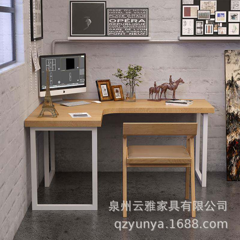现代办公实木桌子学生宿舍写字台卧室台式电脑桌家用书房转角书桌