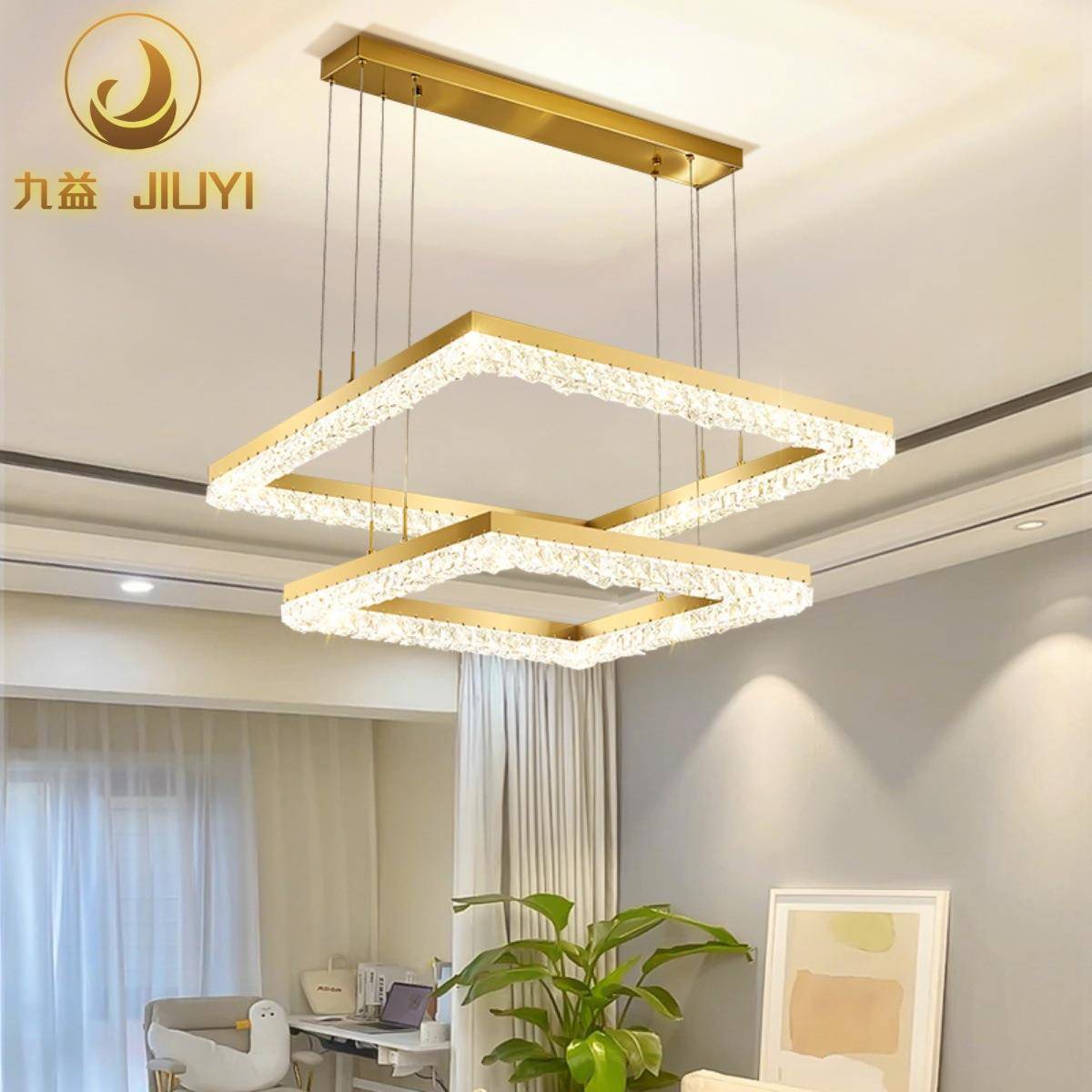 现代简约客厅餐厅水晶吊灯轻奢北欧创意极简个性灯具网红23年新款