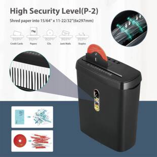 凌亚SD108P碎纸机办公12L大容量电动小型条状2级家用8张碎纸