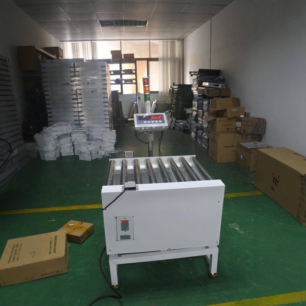 流水线动态称重机包裹复检有动力滚筒秤不合格报警辊筒电子秤