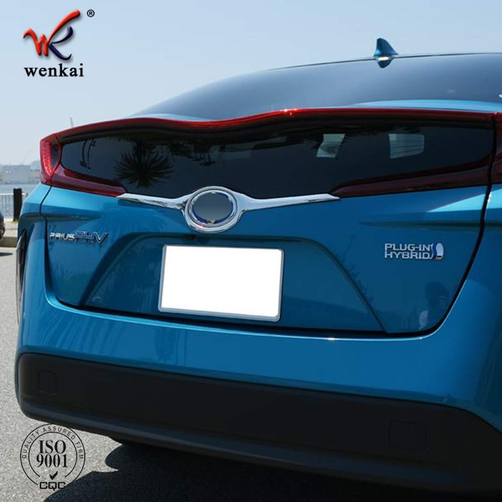 适用于丰田普锐斯prius PHV改装后尾箱车标装饰亮条
