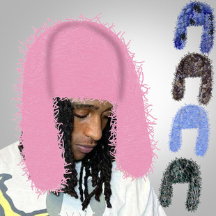 亚马逊加绒加厚防风套头帽户外保暖御寒针织帽滑雪运动护耳帽