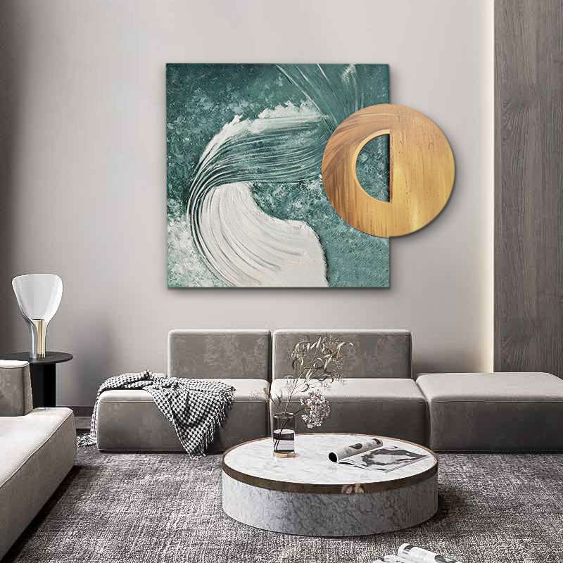 手绘油画《时光》客厅装饰画玄关挂画餐厅卧室抽象画纯手工立体画图片