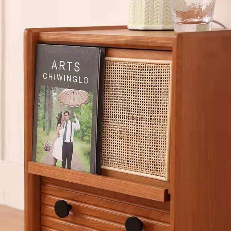 北美桃木天樱桃木星然藤编床头柜实木床柜现代简约樱轻奢物小户型,住宅家具,其它柜类,淘宝优惠券,粉丝福利购,淘宝优惠卷