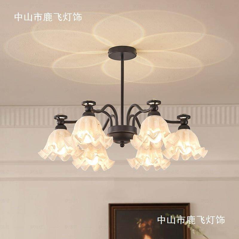 美式复风花朵吊灯奶法式油古191风客厅卧室书房轻酒奢店餐厅装饰,家装灯饰光源,智能吊灯,淘宝优惠券,粉丝福利购,淘宝优惠卷