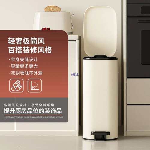 厨房垃圾桶0号大容量22大IVA6新款家用客不厅轻奢锈钢意式