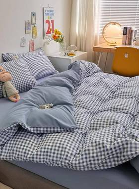 南通销AVSN类母婴防螨防脏日系约风格厂子简亲肤磨毛全棉四件套