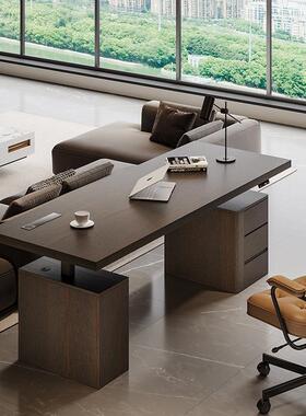 意式轻奢实木智能AL102612升降书桌后条厅书桌沙发长桌办公桌家用