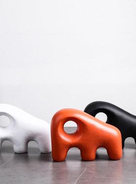 抽象创彩色大象桌动物童房摆儿件家居饰品样板间客厅1465656面装