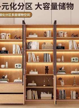 地落书柜带酒柜展示柜客厅奢一体玻门书柜储轻物77595柜顶到靠璃