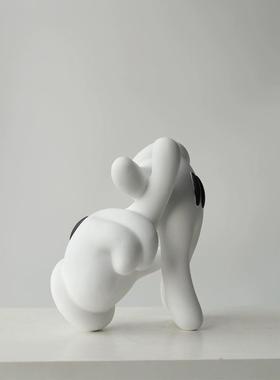 现代简约脂植绒动物卡通儿童物RCX房公仔摆树件雕塑家人居酒店样