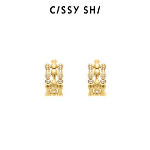 CISSY SHI温蒂妮的记忆真相系列三环耳环镀金高级2025新款耳饰女