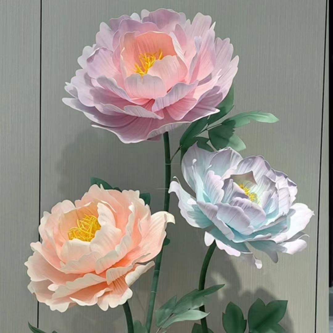 大型仿真花EVA牡丹花户外防水巨型纸花婚礼橱窗美陈活动布置花艺