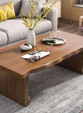 新中式用客厅整实木无拼接茶几桌边办公室原家木77066自板然功夫