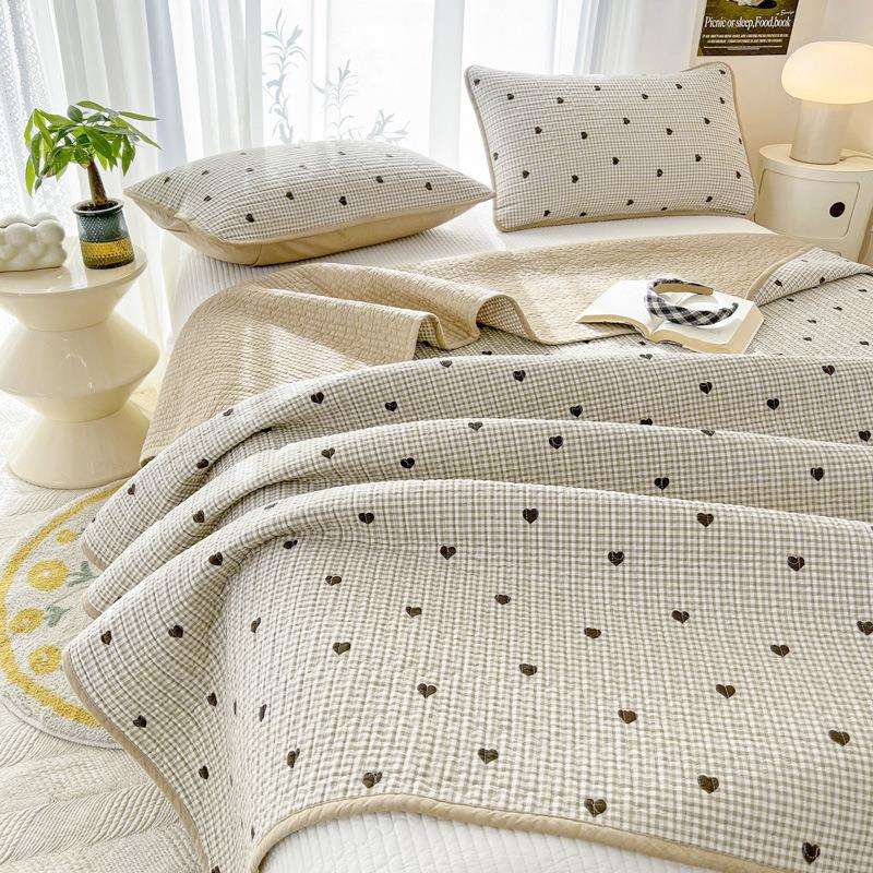 夹面双纯棉儿童床盖单水洗全棉榻榻米垫棉绗缝床LEP单炕单件夏被